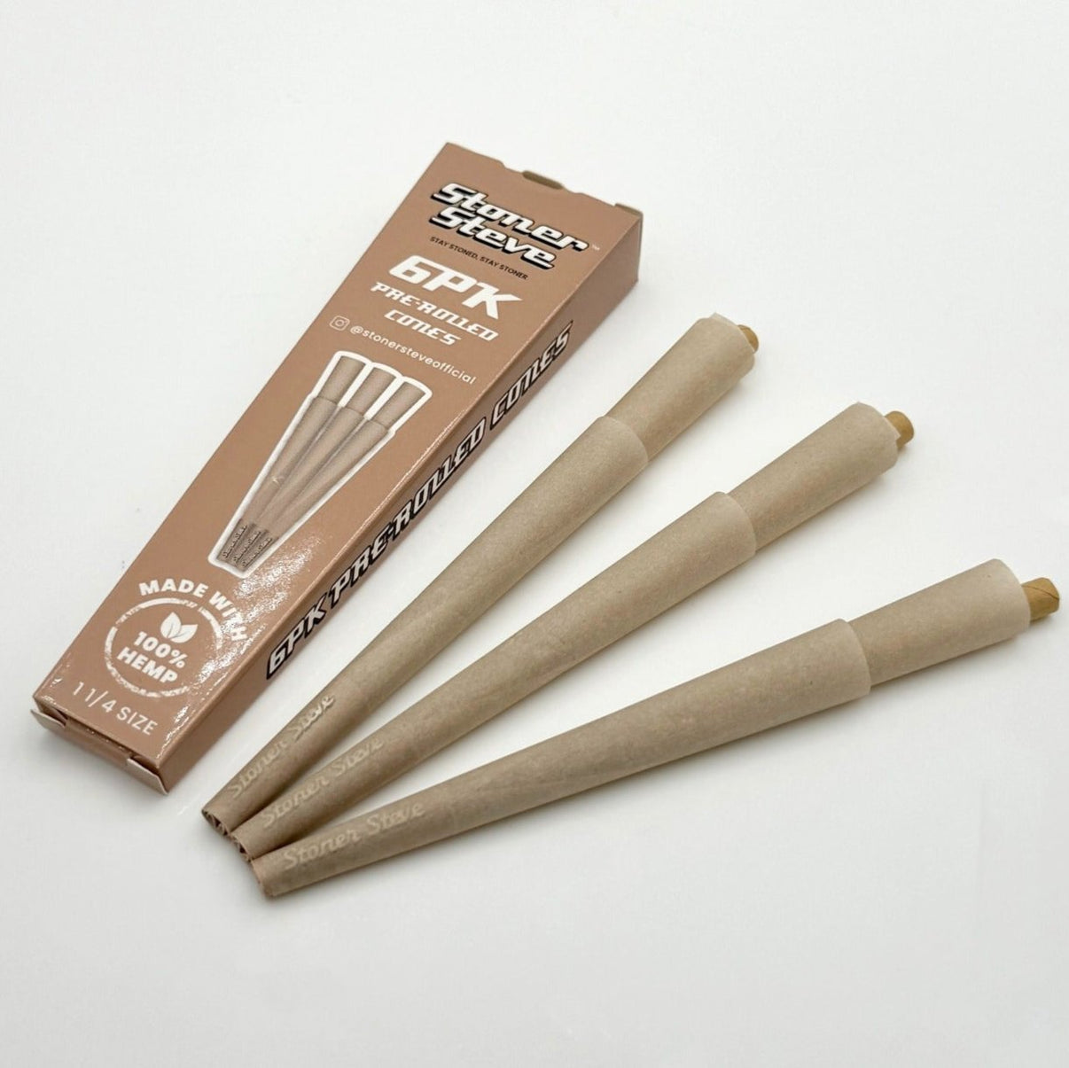 Stoner Steve Hemp Pre-Rolled Cones | 100% Organic Hemp | 1¼ & King – SS